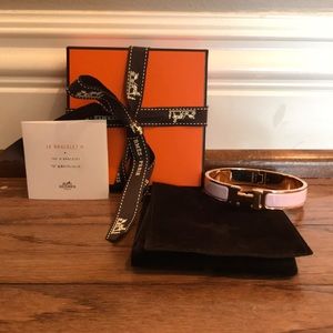 Authentic Hermès Clic Clac in Pink & Rose Gold